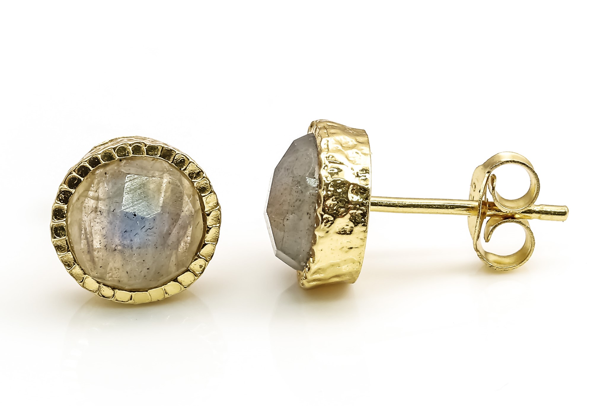 Bild von "Lucky You". Labradorit. Ohrstecker. Silber 925-Vergoldet 