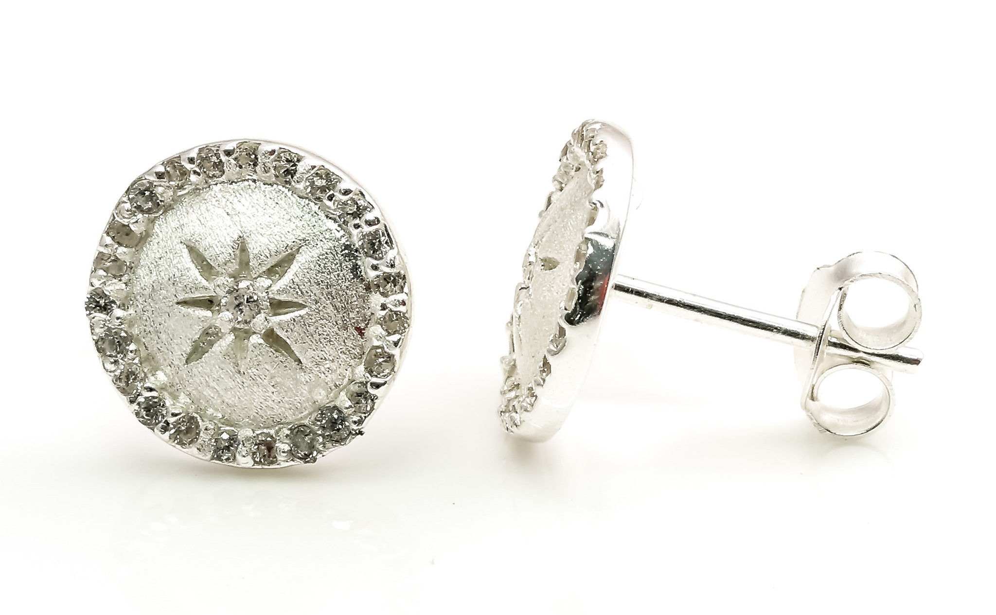 Bild von "Zirkonia Star". CZ. Ohrstecker. Silber 925  