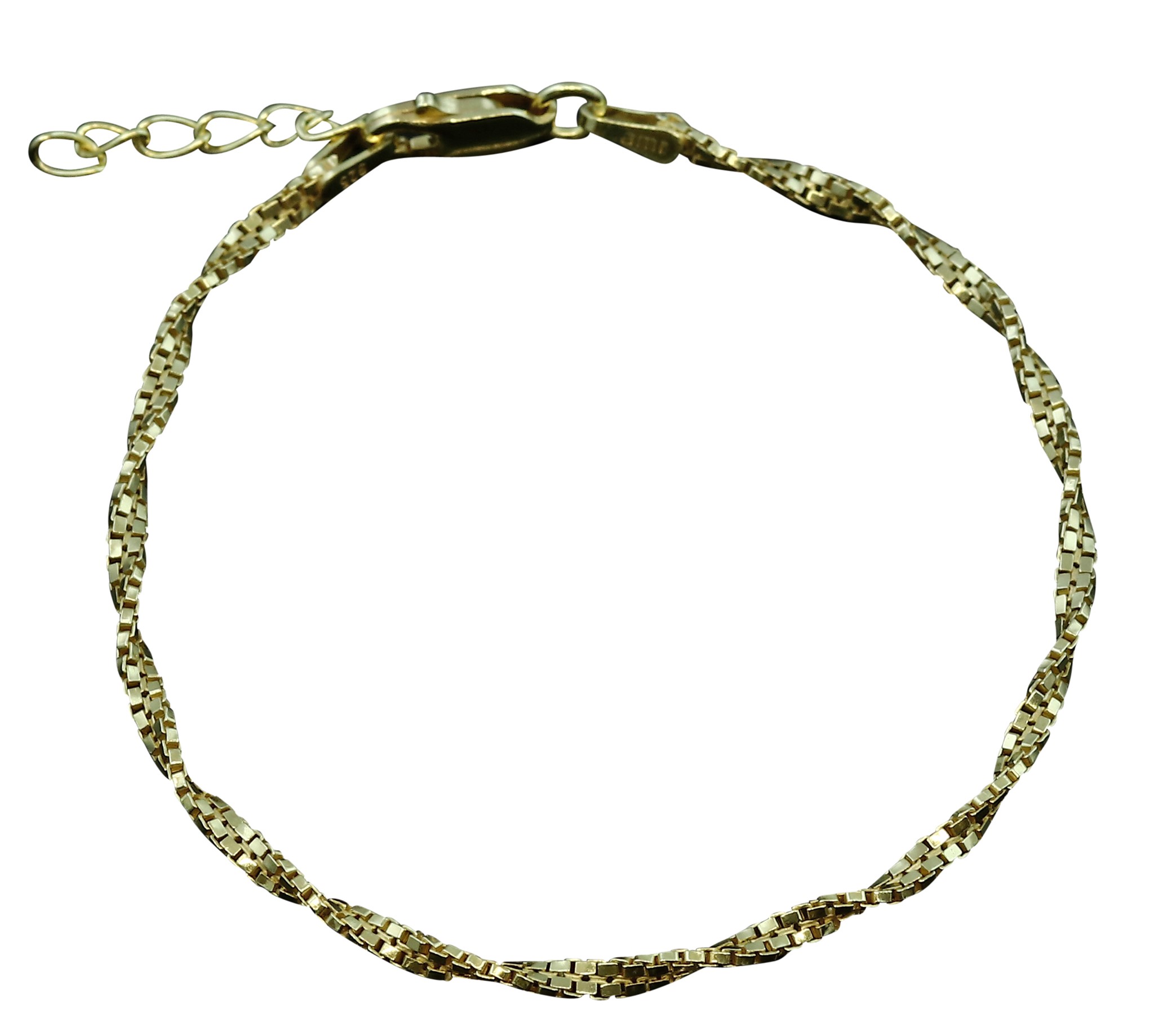 "torsadé". Bracelet de montre. Argent 925-doré