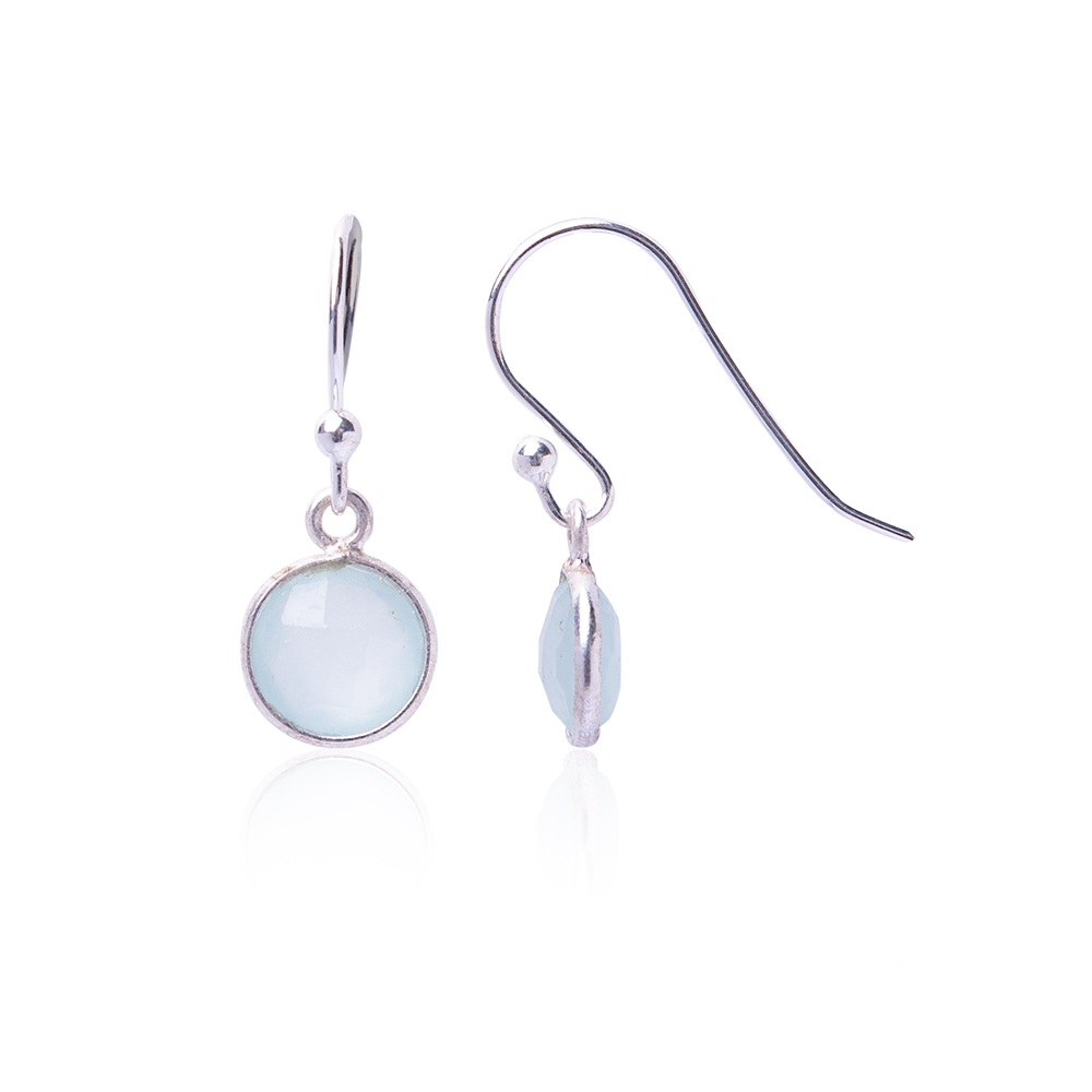 Bild von "Disc fac.". Aqua Chalcedon. Ohrringe. Silber 925