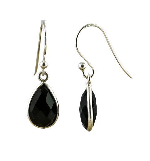 Bild von "Tropfen fac.". Onyx. Ohrringe. Silber 925