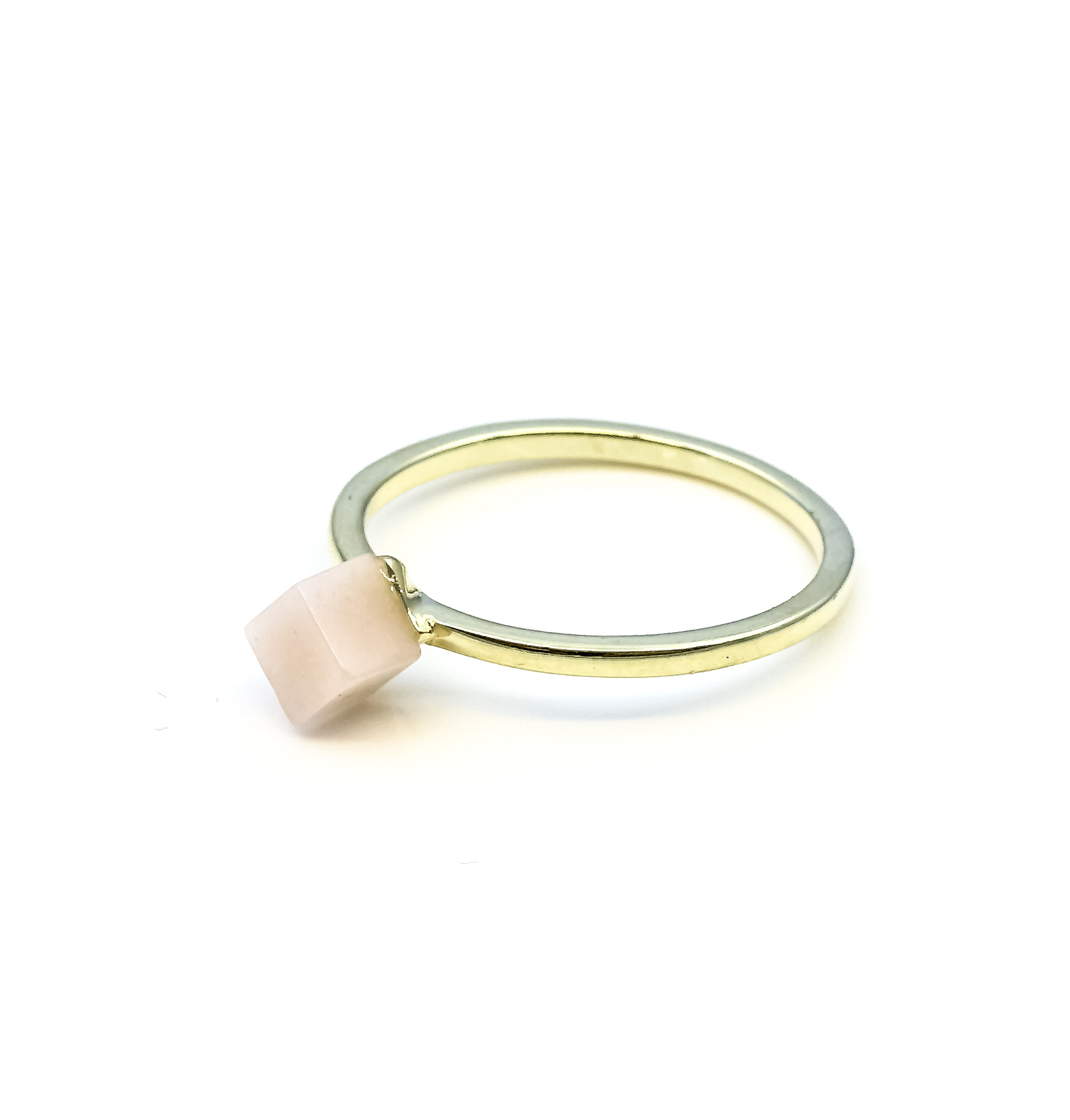 Bild von Andenopal Würfel 4mm Ring, Silber 925 vergoldet