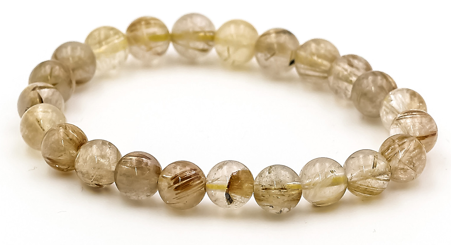 Perline di quarzo rutilato 8 mm Bracciale Extra