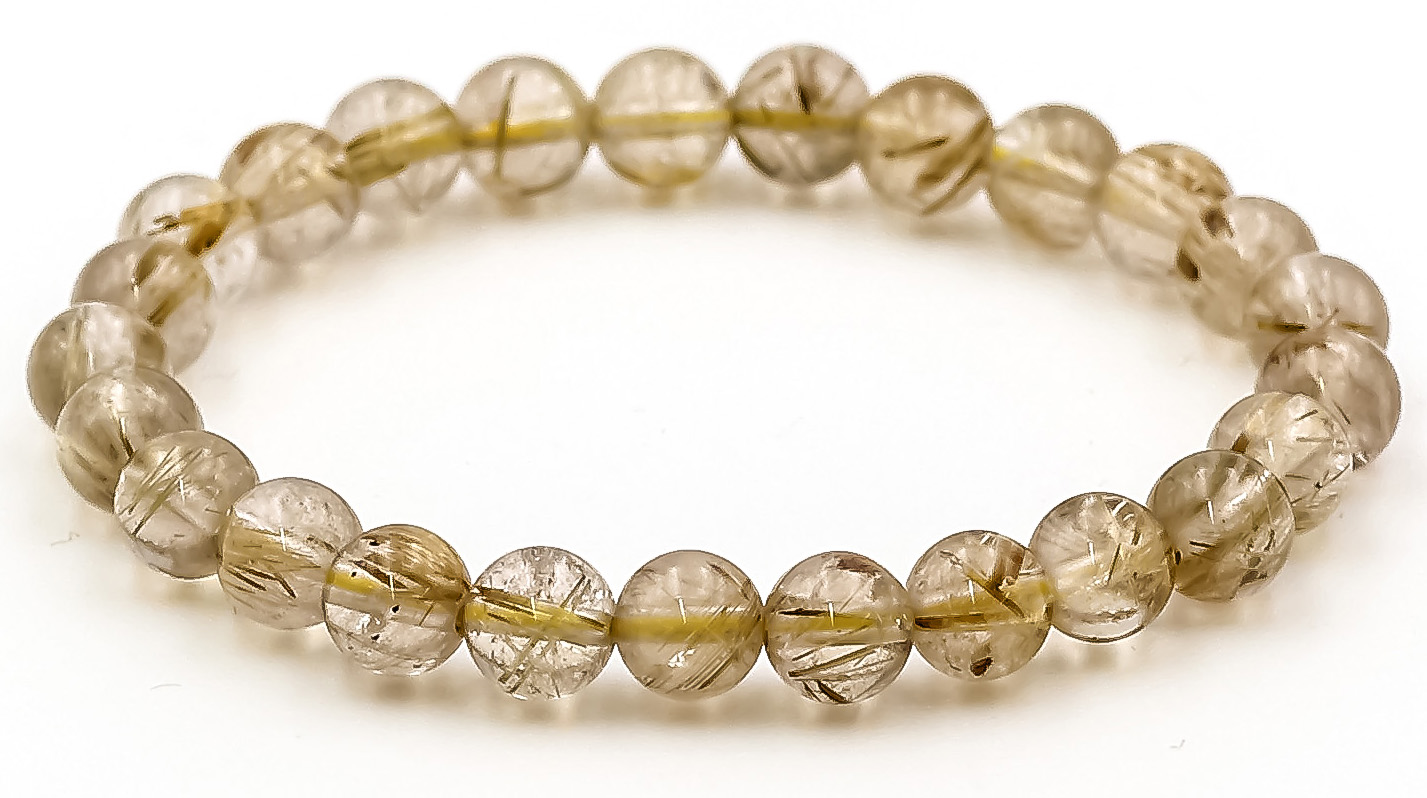 Perline di quarzo rutilato 7,0-7,5 mm Bracciale 