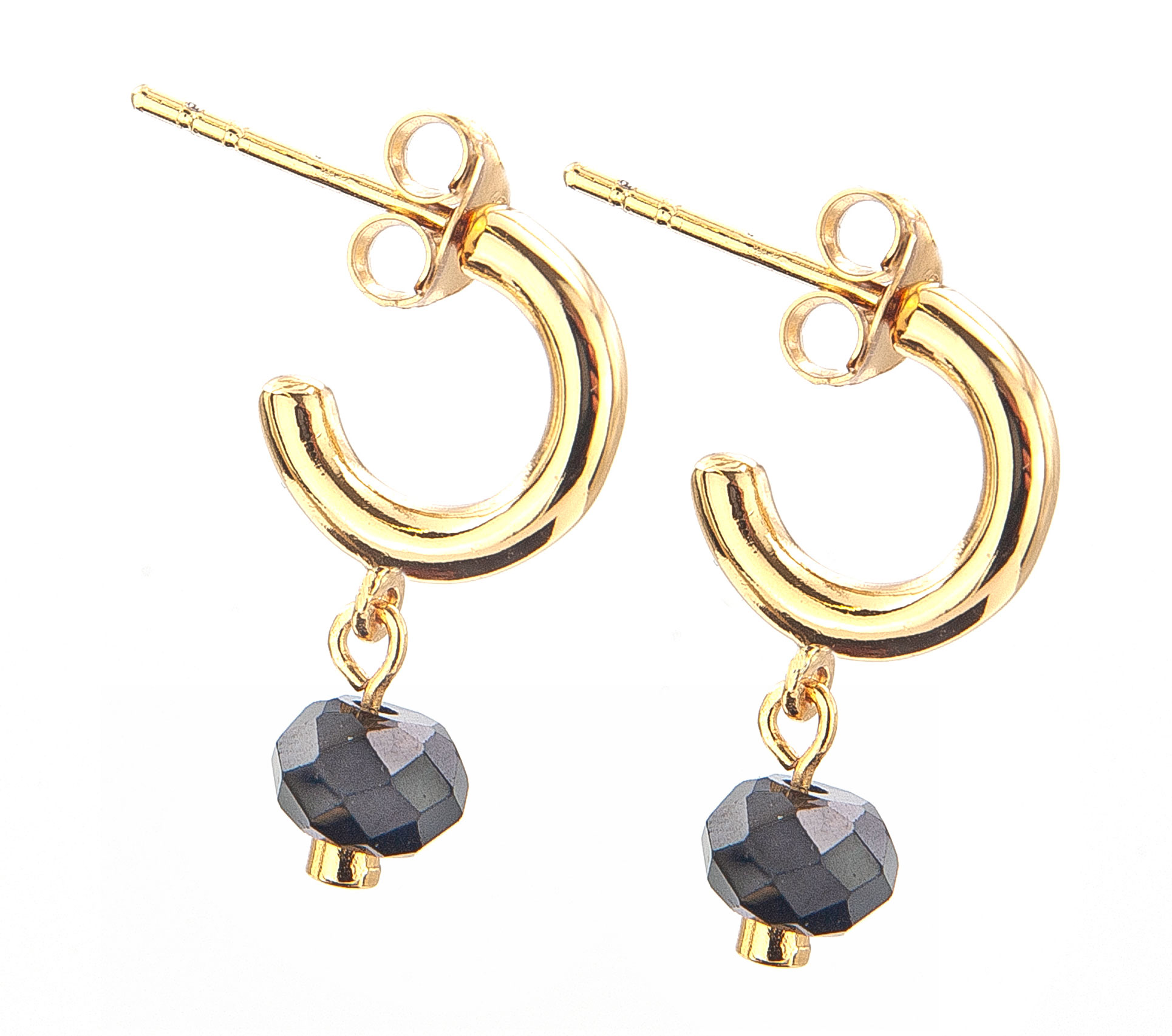 Bild von "Chunky Button". Spinell. Ohrcreolen. Silber 925-Vergoldet 