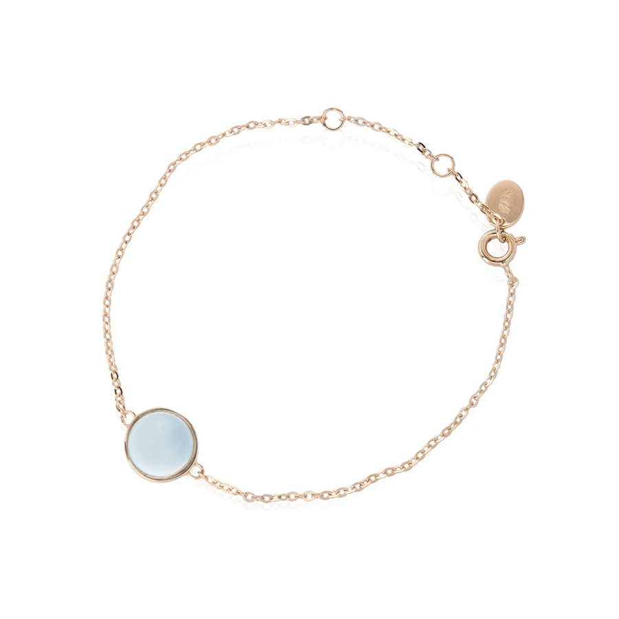 Bild von "Cabochon". Aqua Chalcedon. Armband. Silber 925-Vergoldet