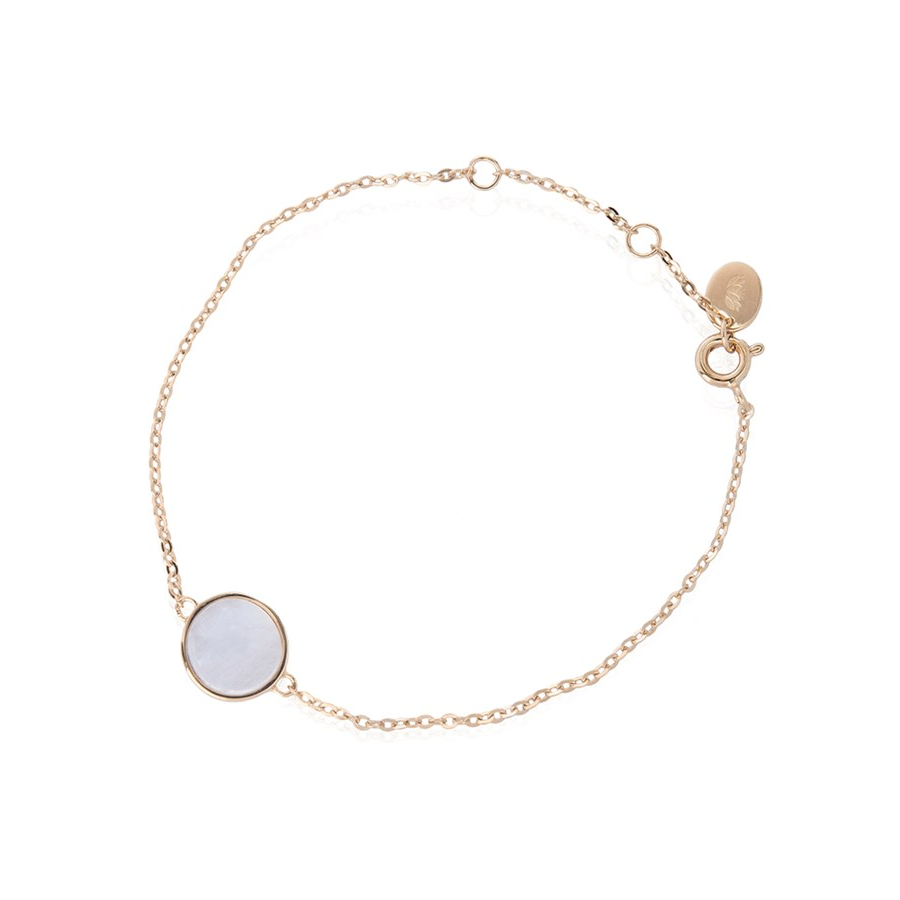 Bild von "Cabochon". Mondstein weiss. Armband. Silber 925-Vergoldet