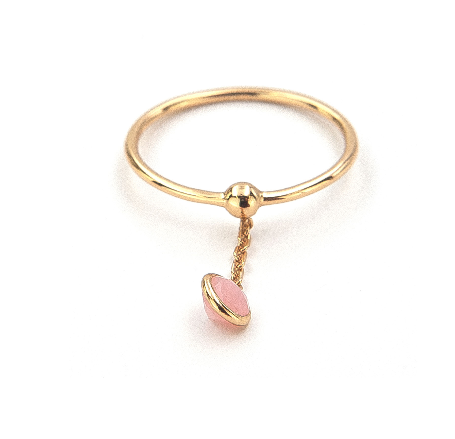 Bild von Andenopal "Dangeling Stone", Ring, Silber 925 vergoldet