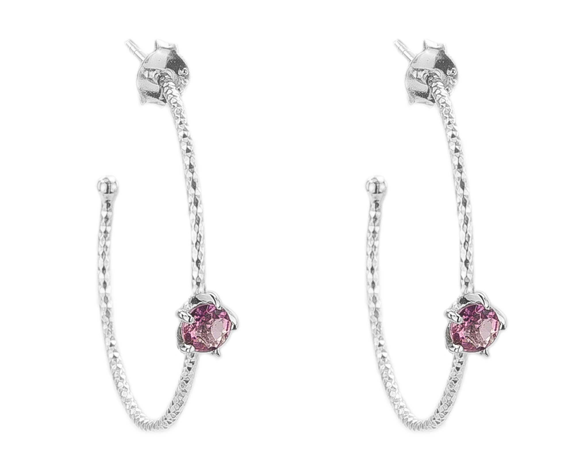 Bild von "Diamantisiert". Turmalin pink/rot. Ohrcreolen. Silber 925