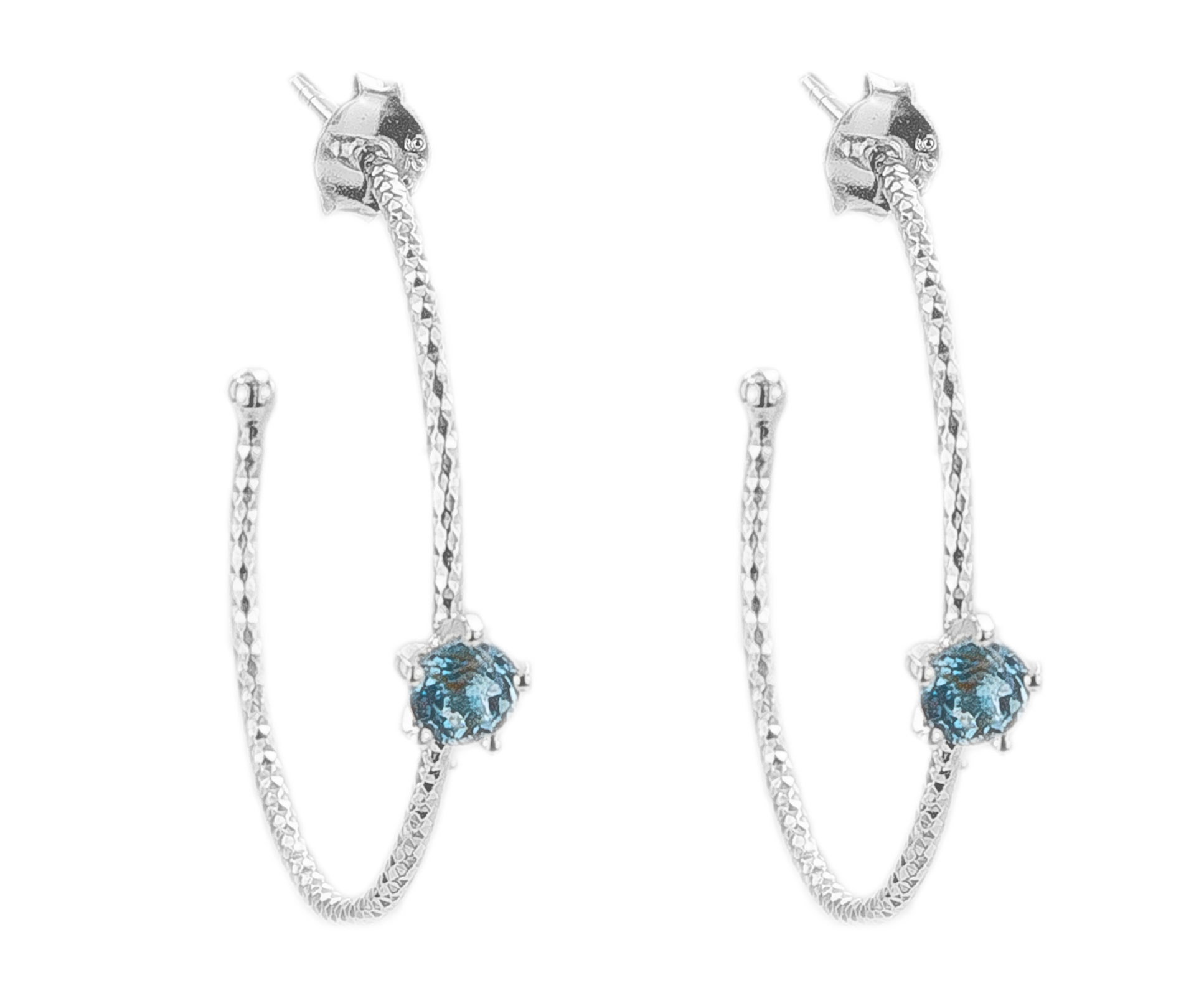 Bild von "Diamantisiert". Turmalin blau. Ohrcreolen. Silber 925