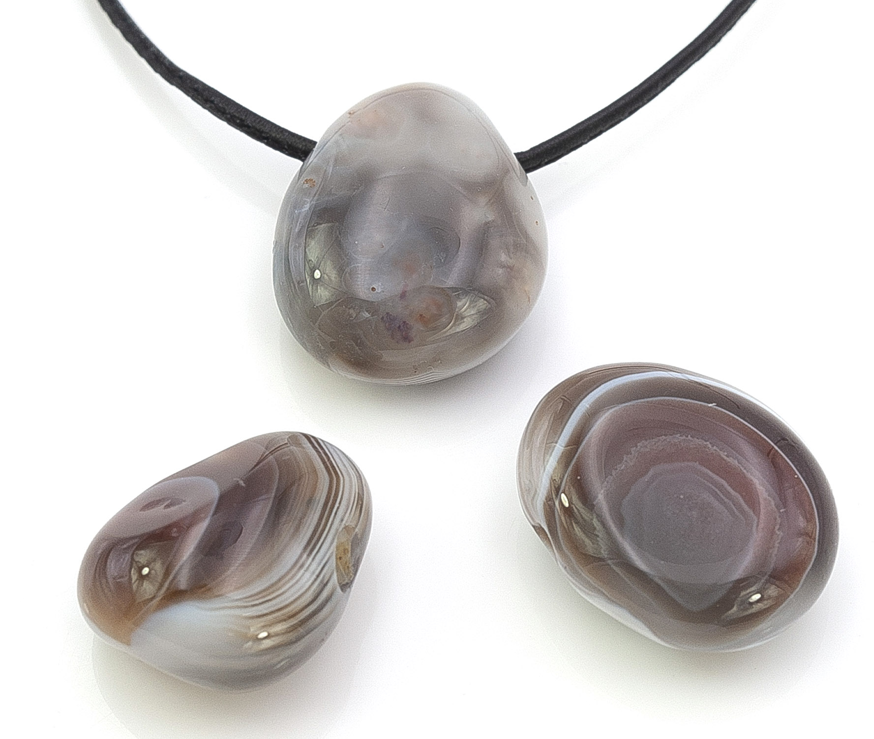 Bild von Botswana Achat Nugget-Tropfen 20x30mm mit 3mm Loch Anhänger