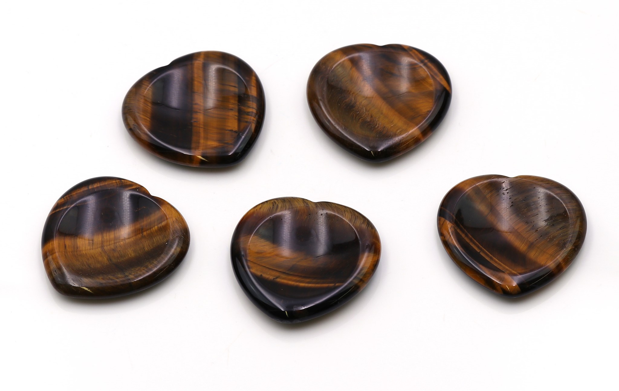 Bild von Tigerauge Daumensteine "Love Hearts" 40mm