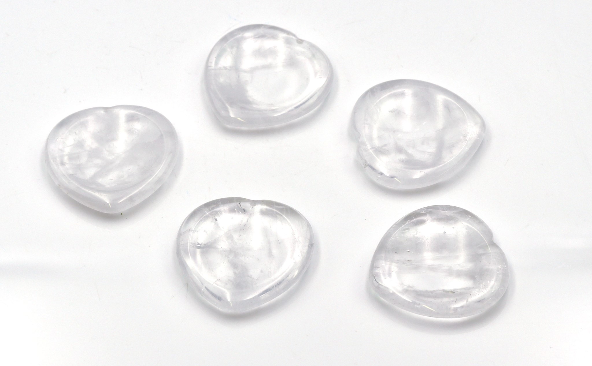 Bild von Bergkristall Daumensteine "Love Hearts" 40mm