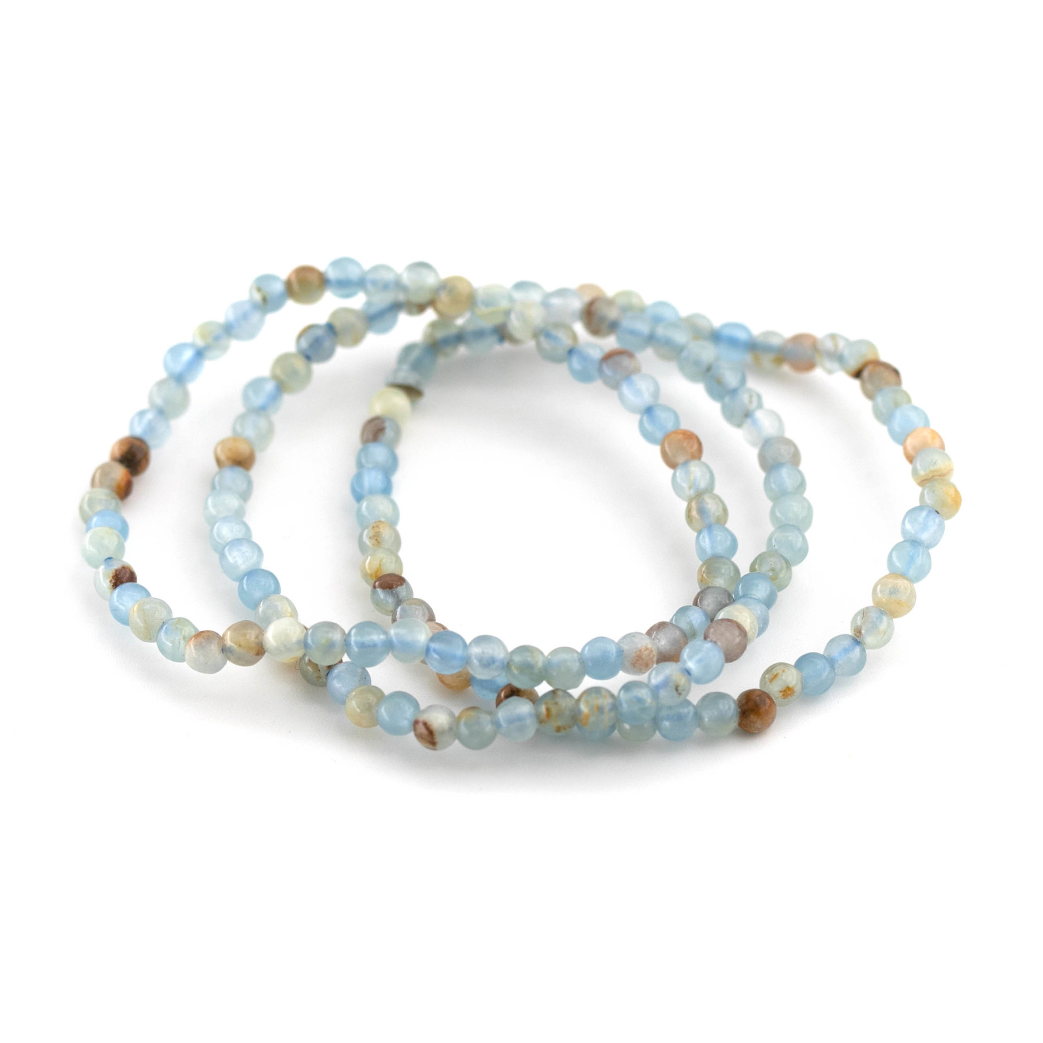 Bracelet de boules de Calcite bleue 4mm (Argentine)
