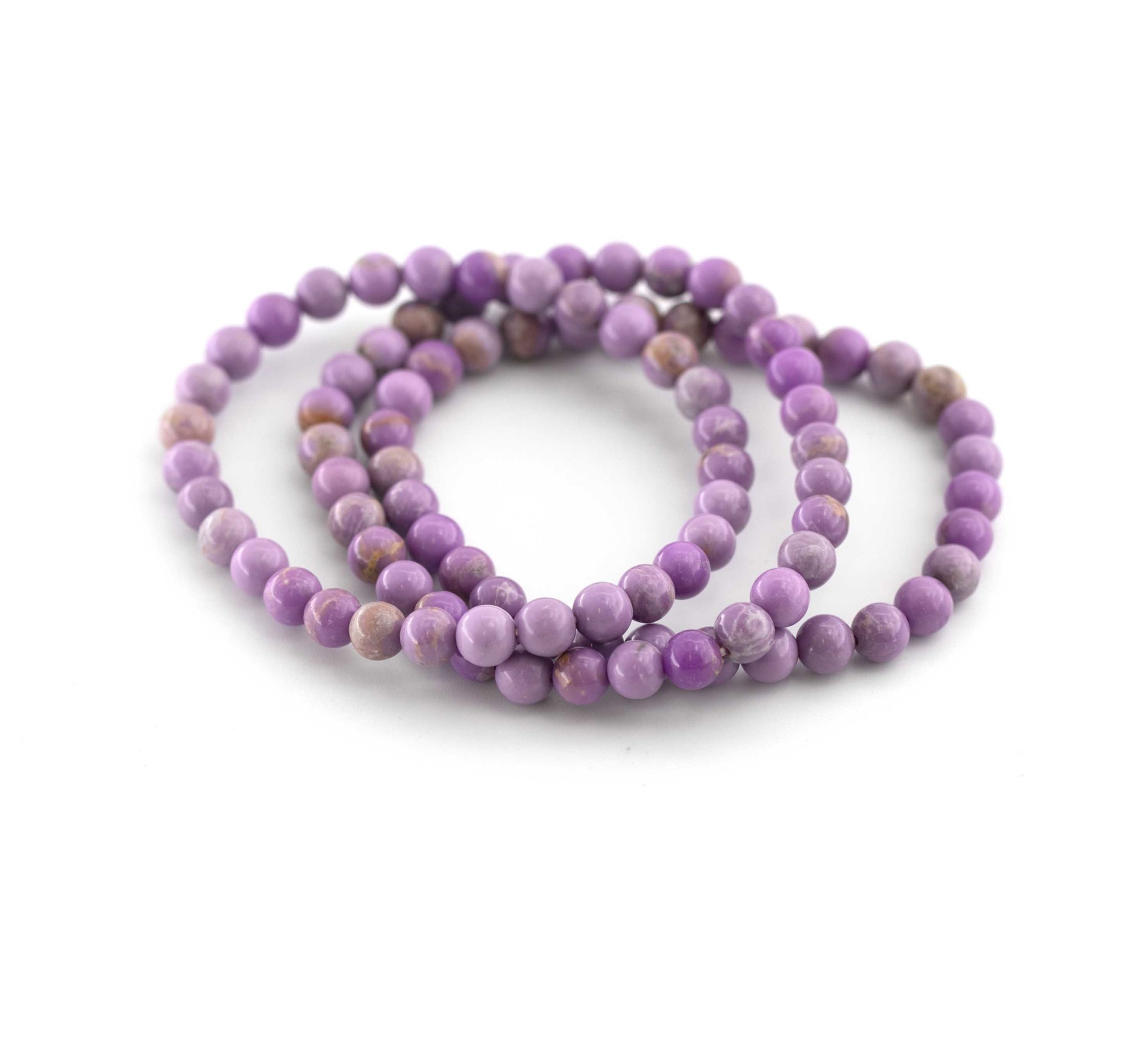 Bracciale di perline tonde di Fosfosiderite da 6 mm