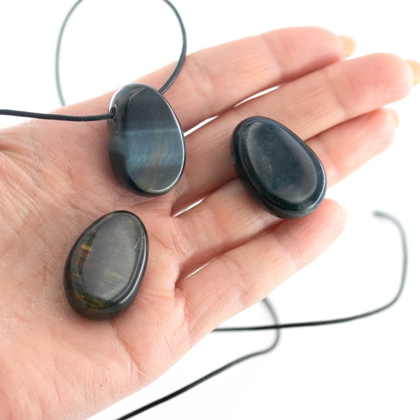 Bild von Falkenauge Nugget-Tropfen 20x30mm mit 3mm Loch Anhänger 1