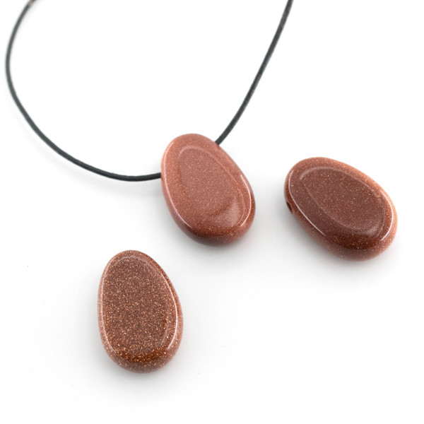 Bild von Goldfluss rot Nugget-Tropfen 20x30mm mit 3mm Loch Anhänger 