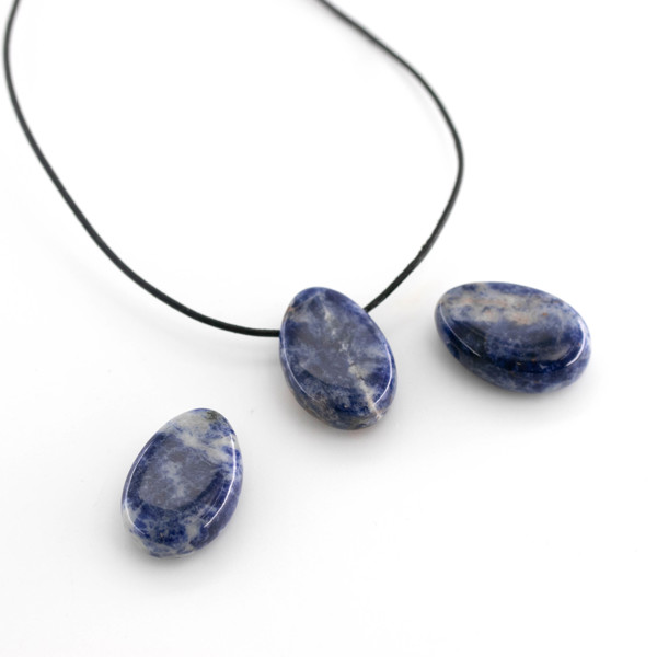 Bild von Sodalith Nugget-Tropfen 20x30mm mit 3mm Loch Anhänger 