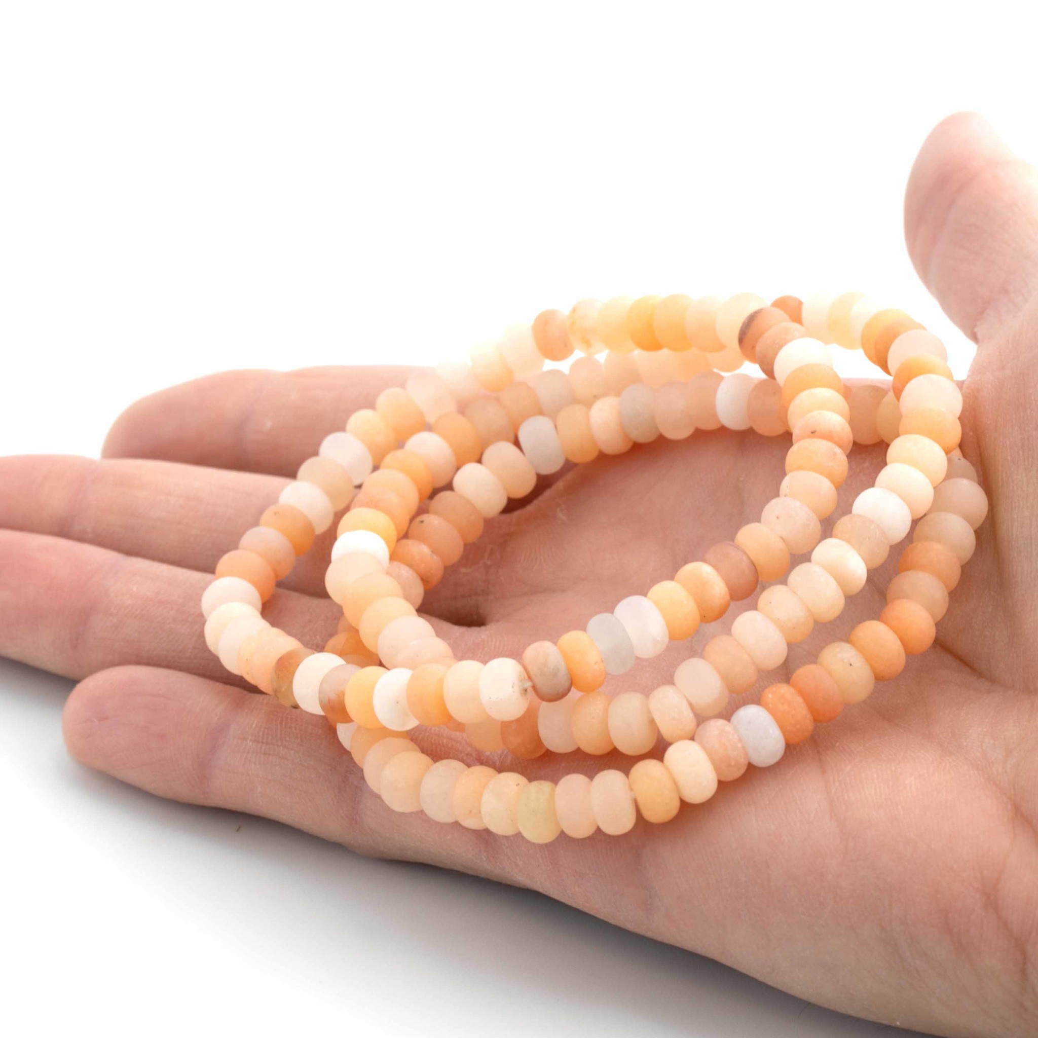 Agate (Pink) Button 6x4mm Bracelet opaque