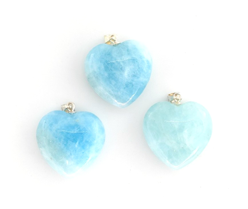 Bild von Aquamarin Herzli 20x9.5mm  Anhänger, Silber 925