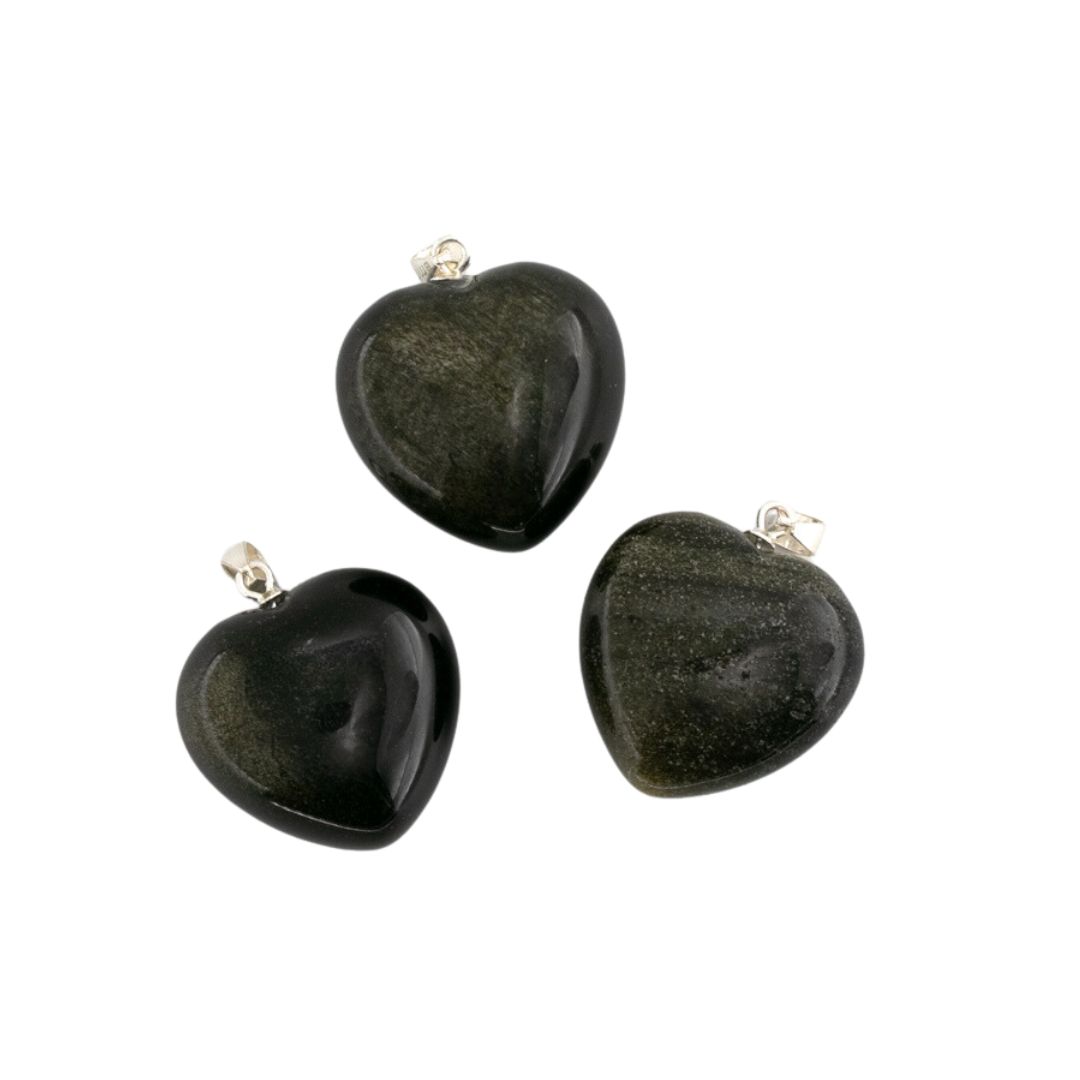 Bild von Gold Obsidian Herzli 20x9.5mm  Anhänger, Silber 925
