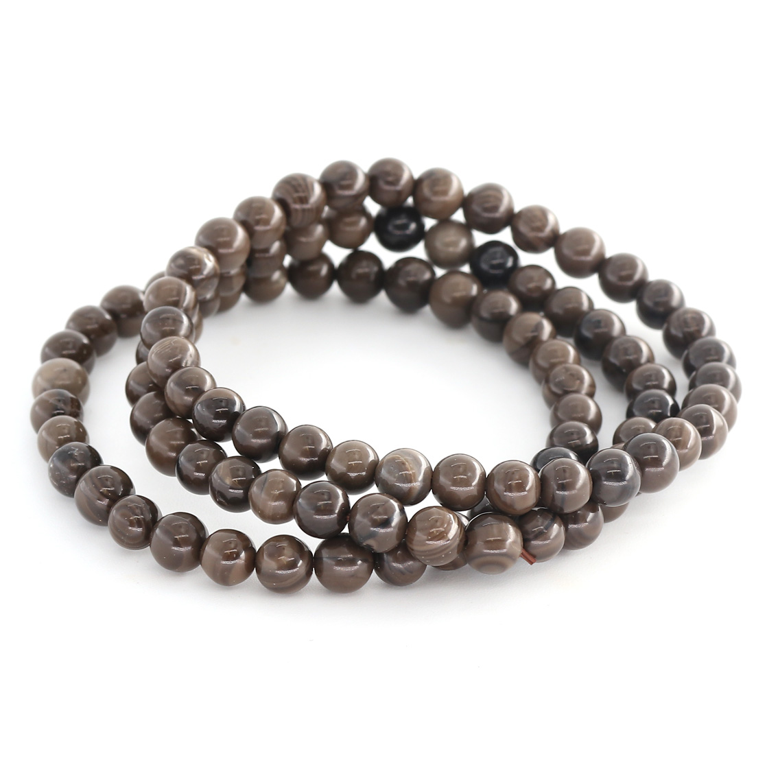 Agate choco boules 6mm bracelet