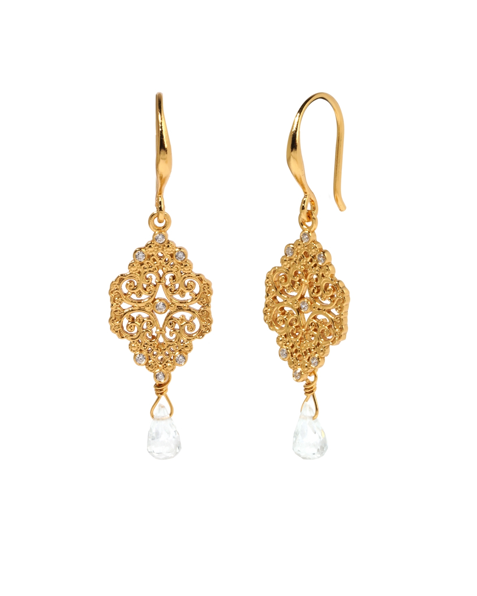 Bild von "Casa Blanca". Aquamarin. Ohrringe. Silber 925-Vergoldet