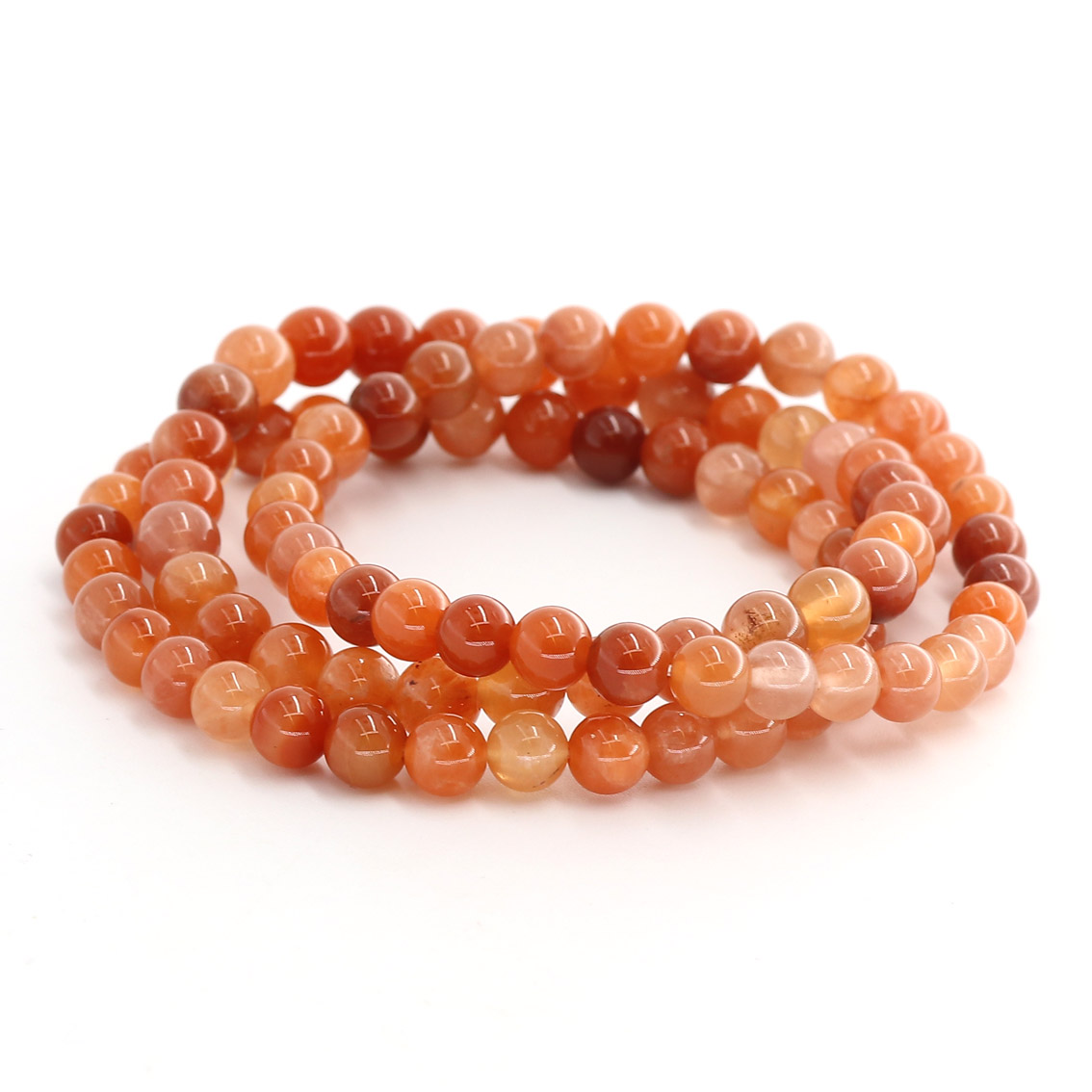 Bracciale di quarzo rutilato 6 mm (rutilo rosso)