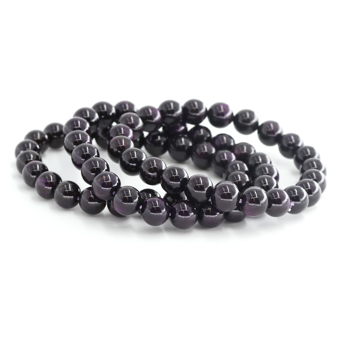 Bracciale di perline tonde 7 mm di Purpurite