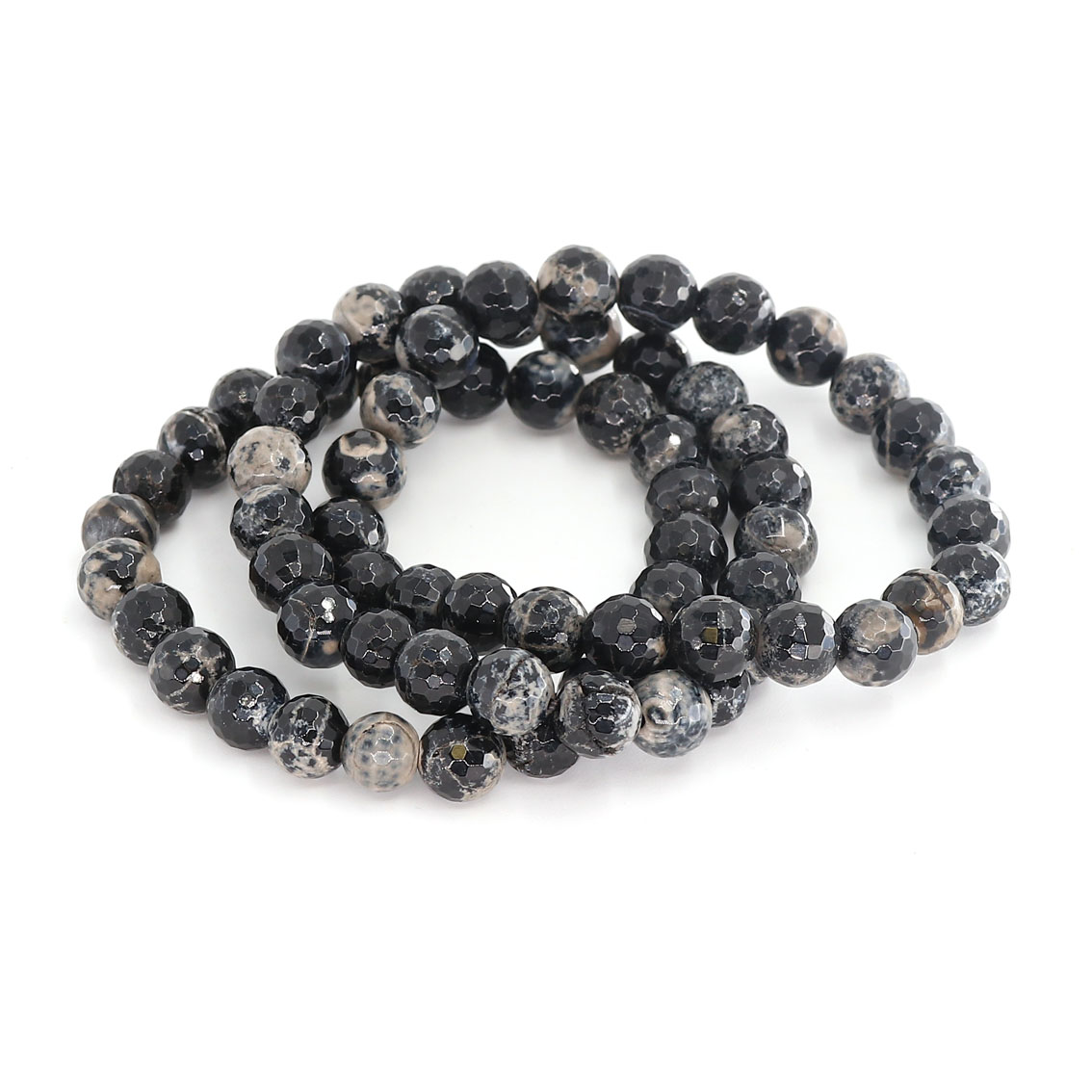 Agate facettée. boules 8mm bracelet