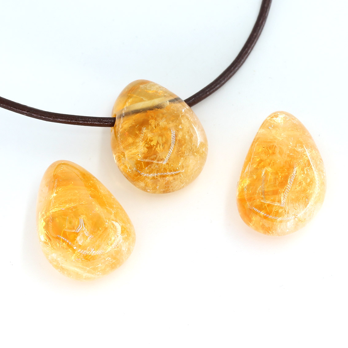 Bild von Citrin Extra Nugget-Tropfen 20x30mm mit 3mm Loch Anhänger 3