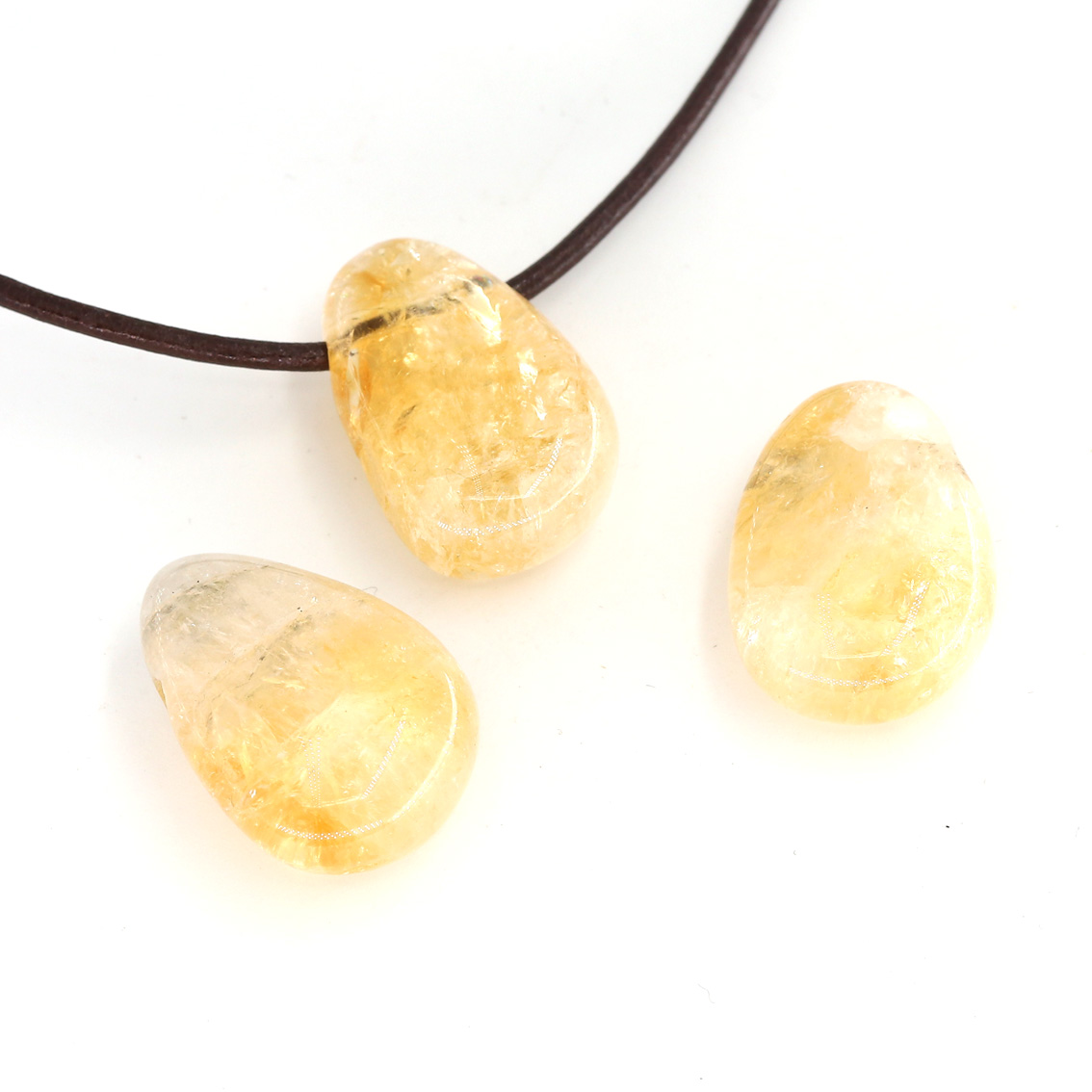 Bild von Citrin Nugget-Tropfen 20x30mm mit 3mm Loch Anhänger