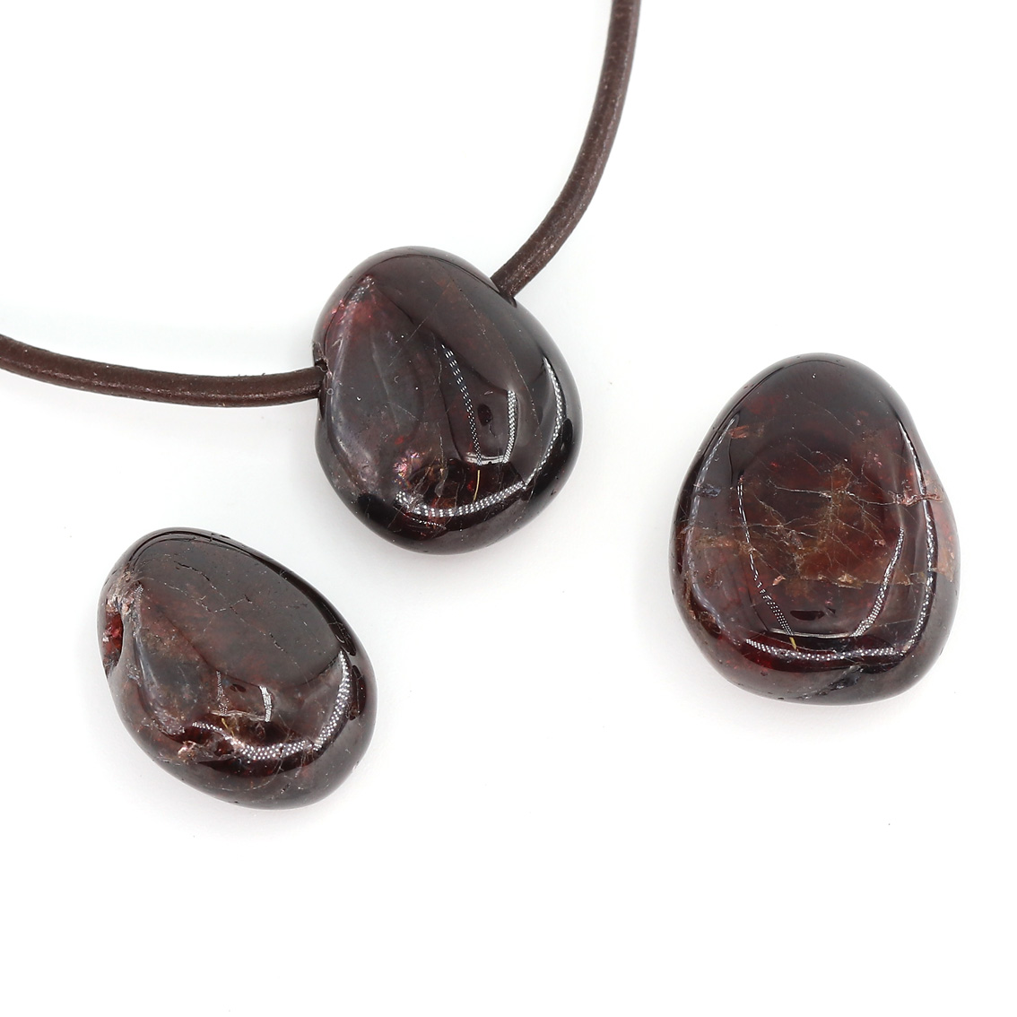 Bild von Granat Nugget-Tropfen 20x30mm mit 3mm Loch Anhänger 