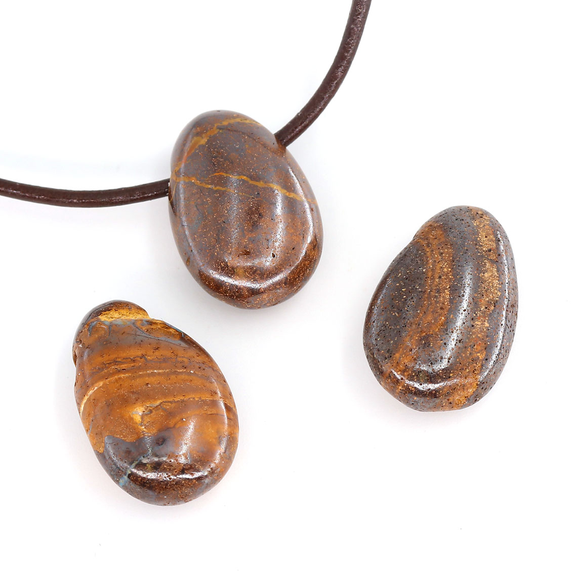 Bild von Boulder Opal Nugget-Tropfen 20x30mm mit 3mm Loch Anhänger