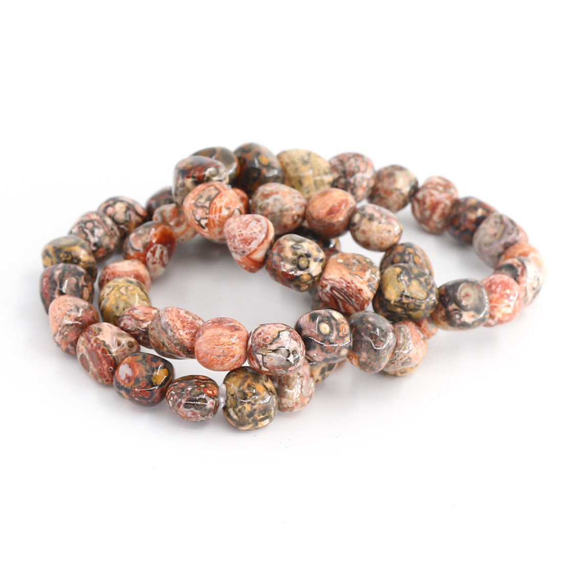 Bild von Leopardenfell Jaspis Nuggets Crazy  8-12mm Armband