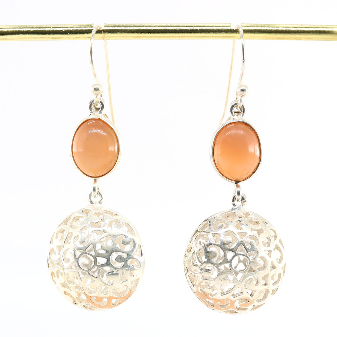 Bild von "Brusia". Mondstein peach. Ohrringe. Silber 925