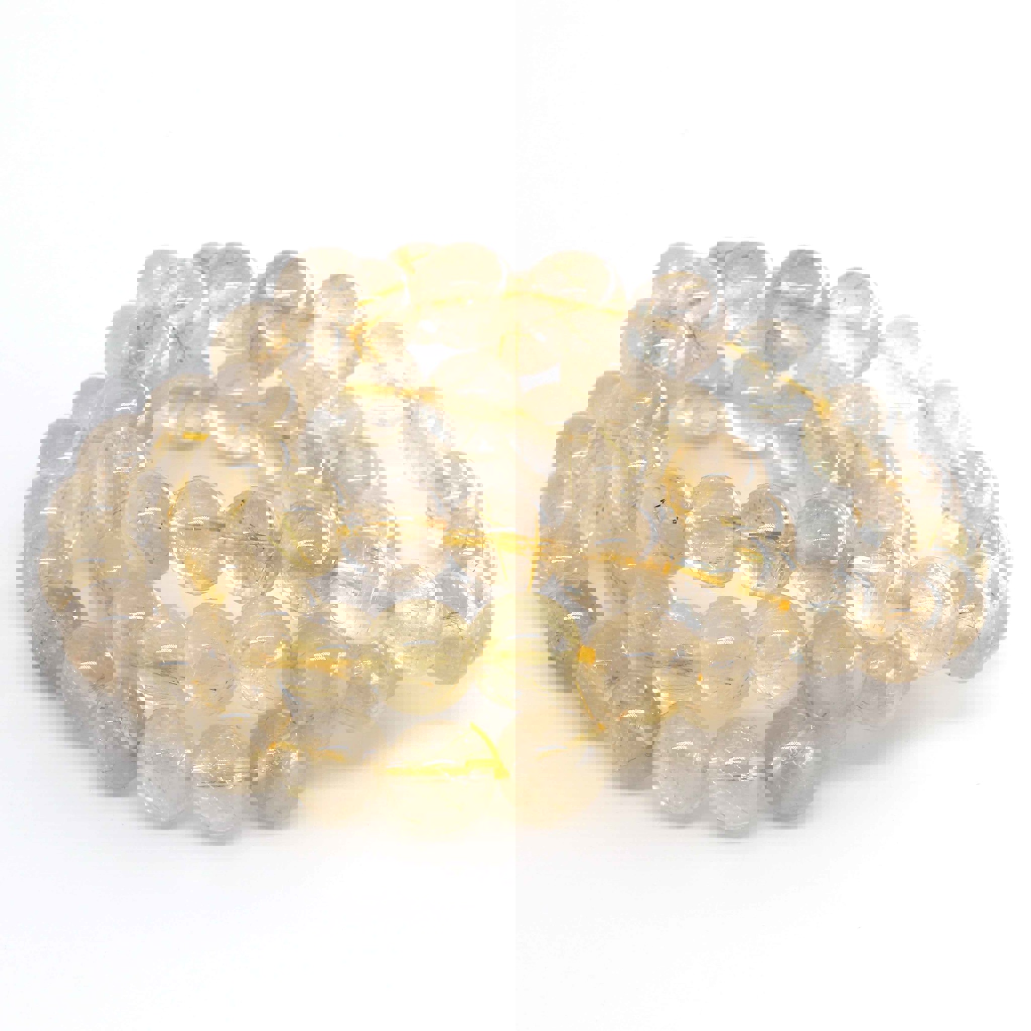 Bracciale con perline di quarzo rutilato da 10 mm