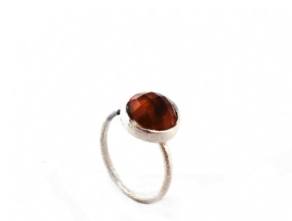 Bild von Rauchquarz fac. Cabochon 11mm Ring, Silber 925