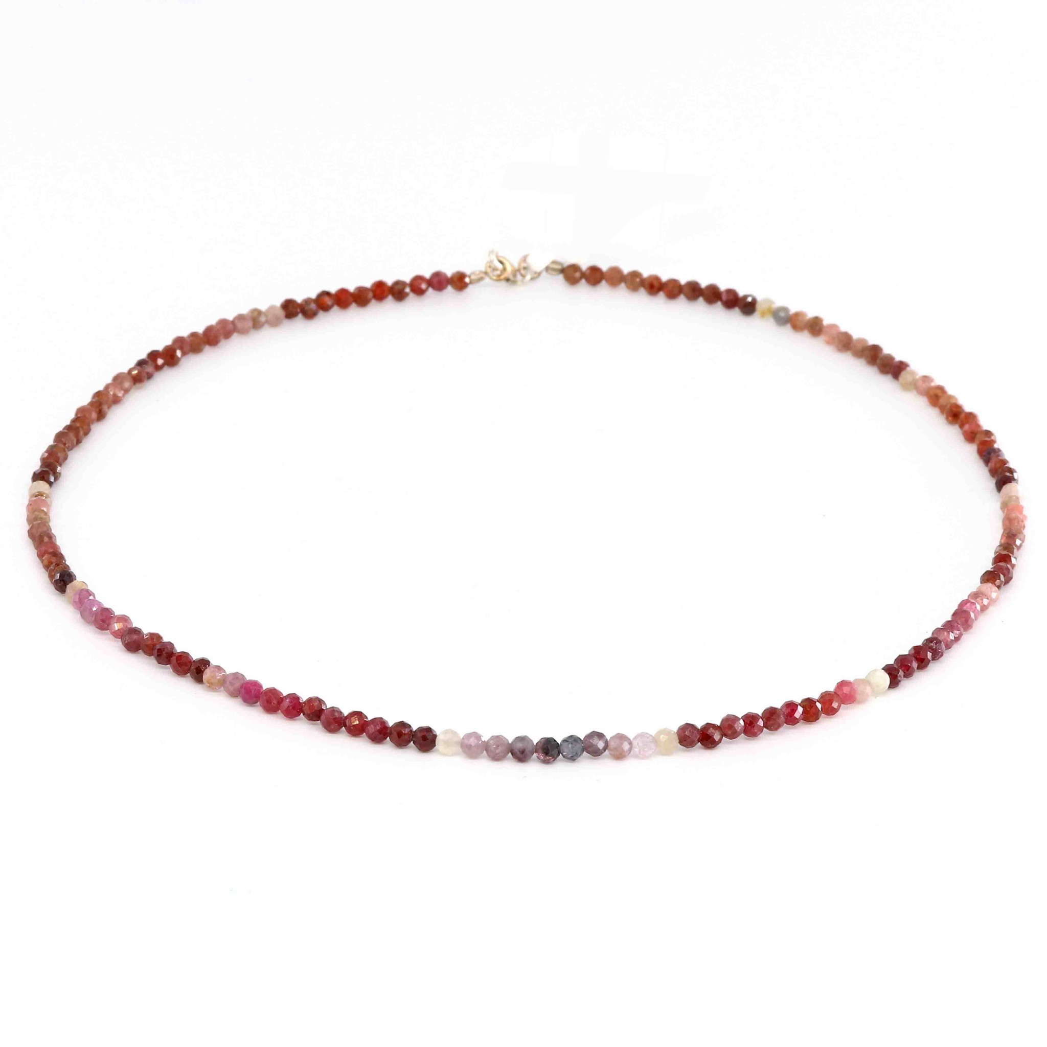 Bild von Spinell fac. Kugeln Halskette mit Silberverschluss