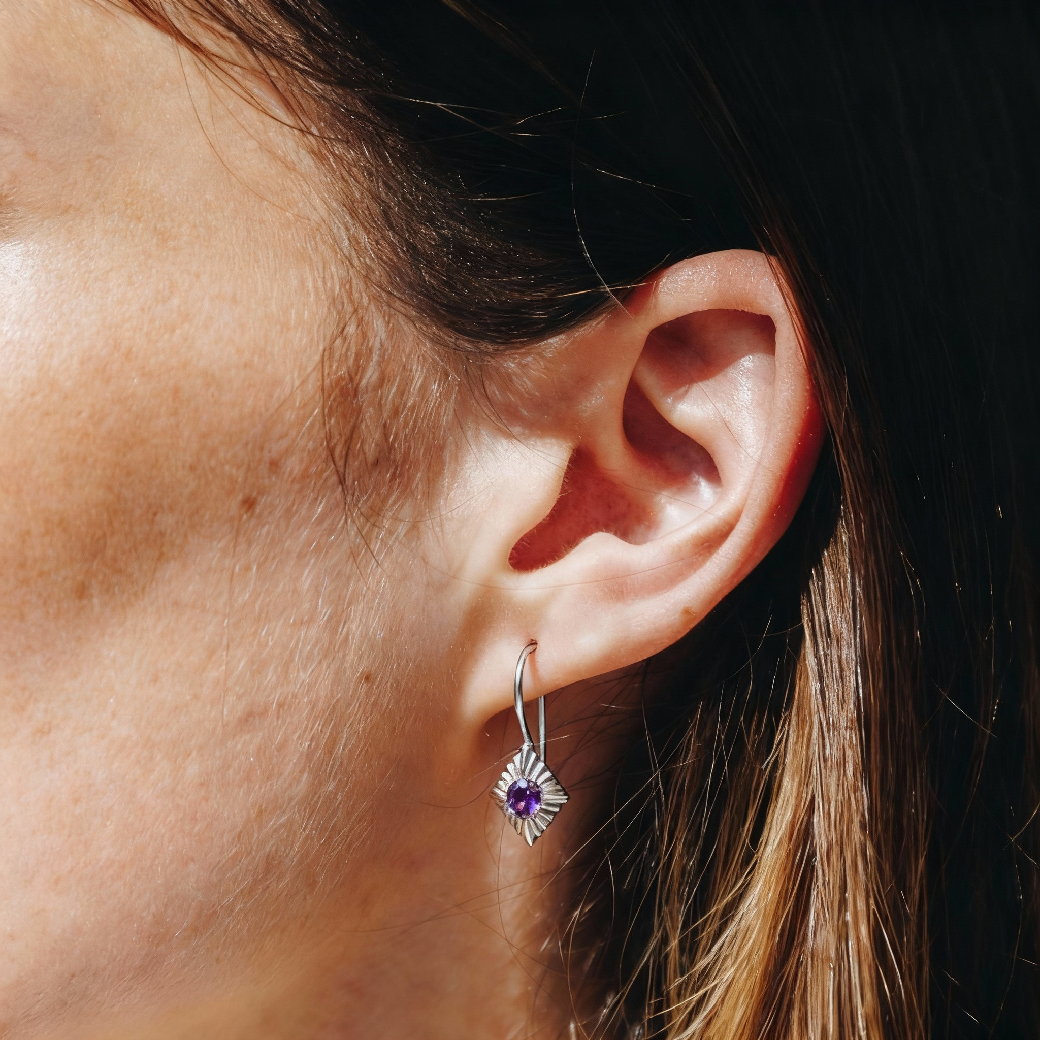 Bild von "art-deco". Amethyst. Ohrringe. Silber 925