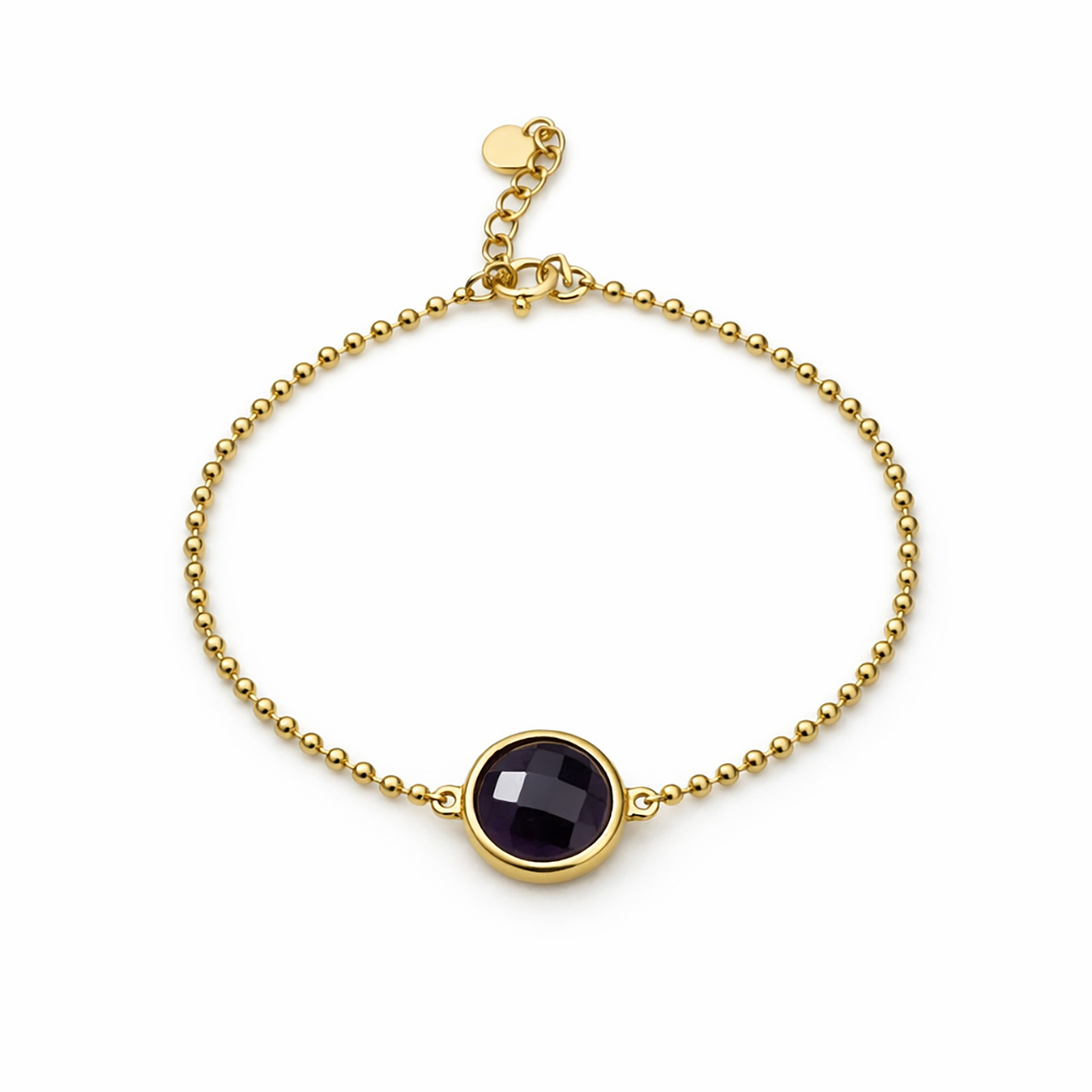 Bild von "Paris at night". Onyx Armband, Messing-Vergoldet