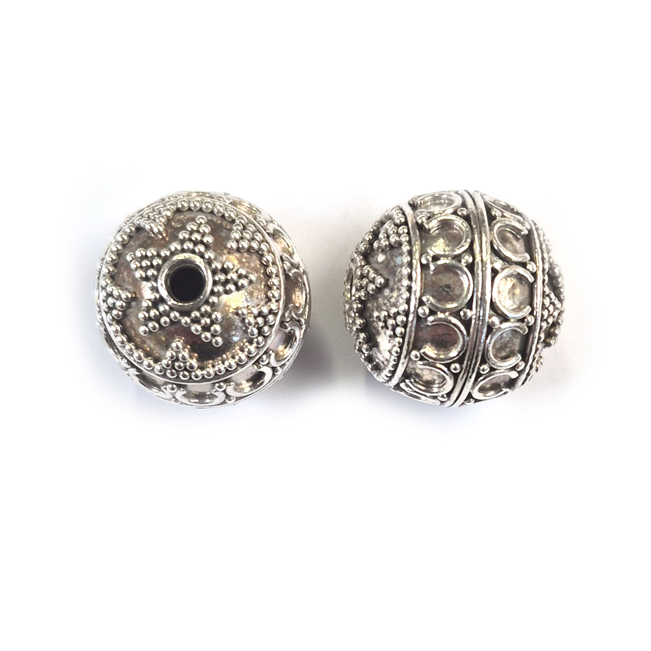 Bild von Kugeln verziert 18.5mm, Silber 925 geschwärzt