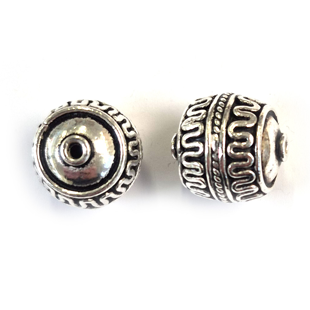 Bild von Kugeln verziert 16mm, Silber 925 geschwärzt