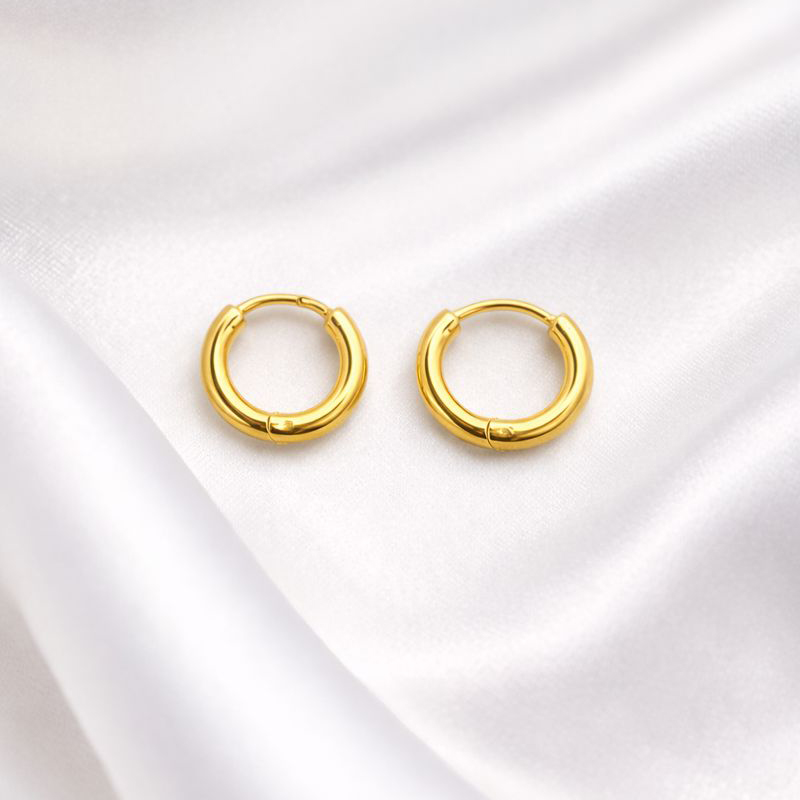 Bild von "Runde Creole". Ohrcreolen. Silber 925 vergoldet