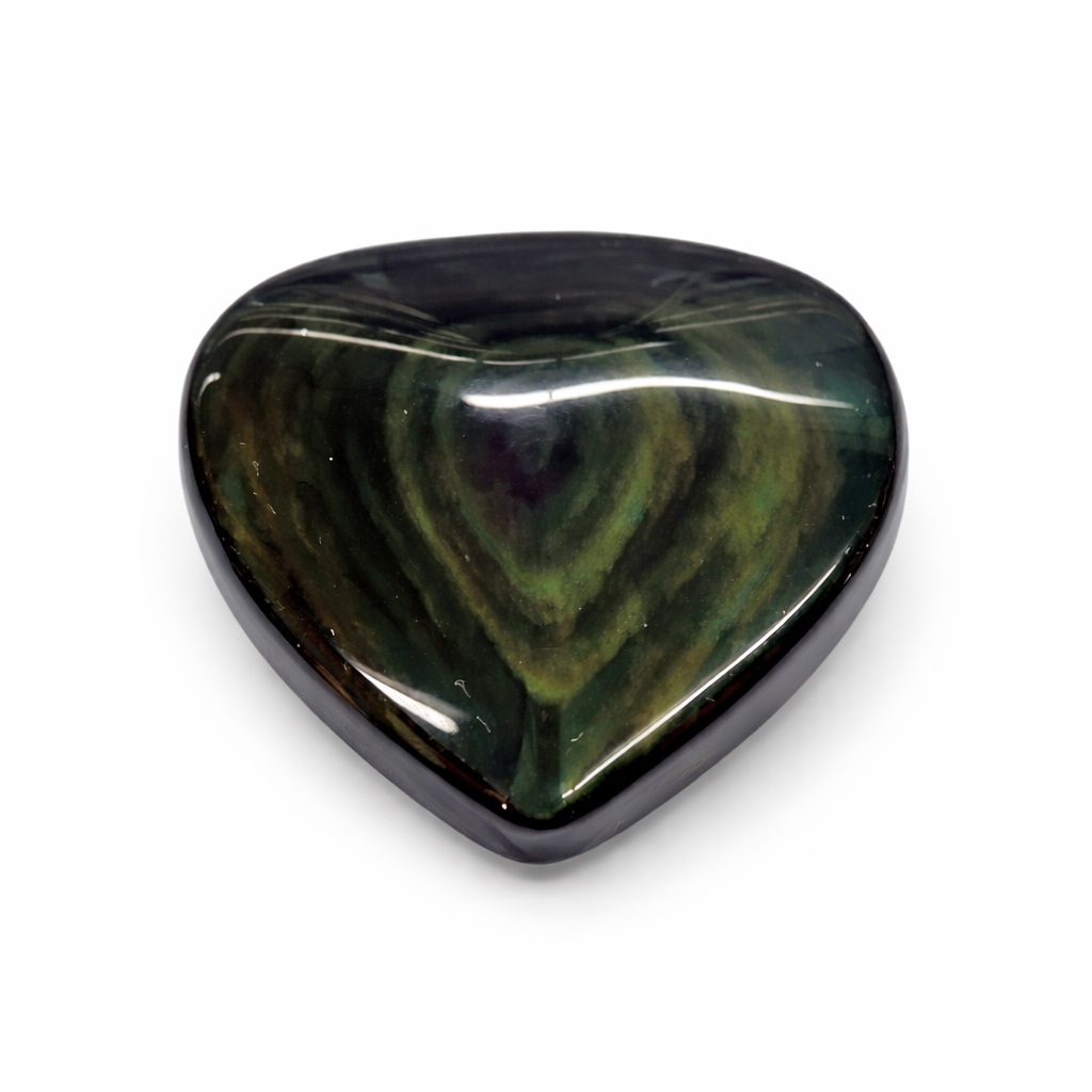 Obsidienne arc-en-ciel "Cœurs Love Heart anguleux". 
