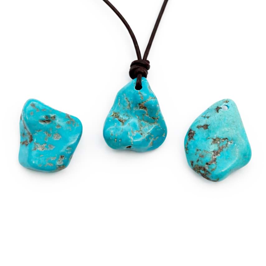 echter Türkis Nugget Extra (Tibet) mit Loch Anhänger