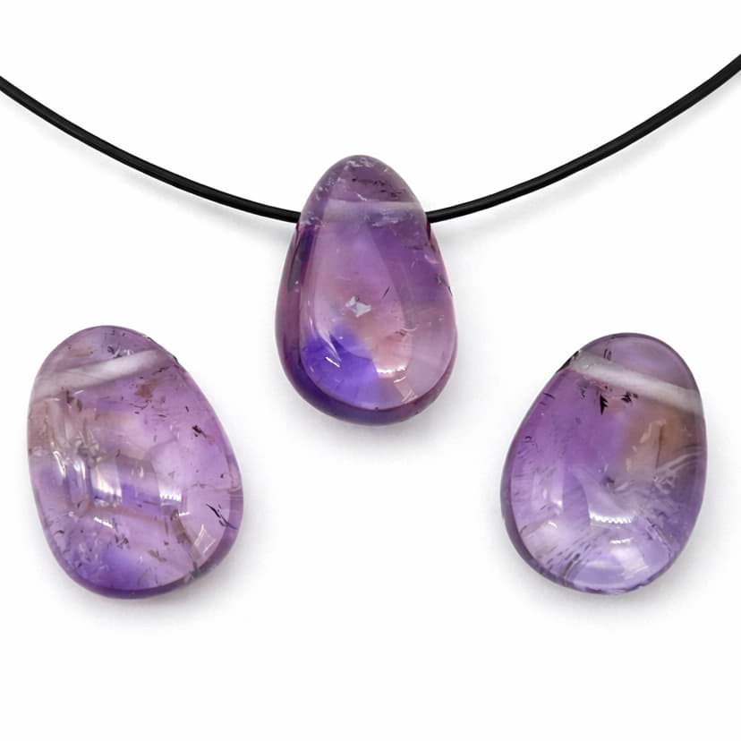 Ametrin Extra Trommelstein mit Loch Anhänger