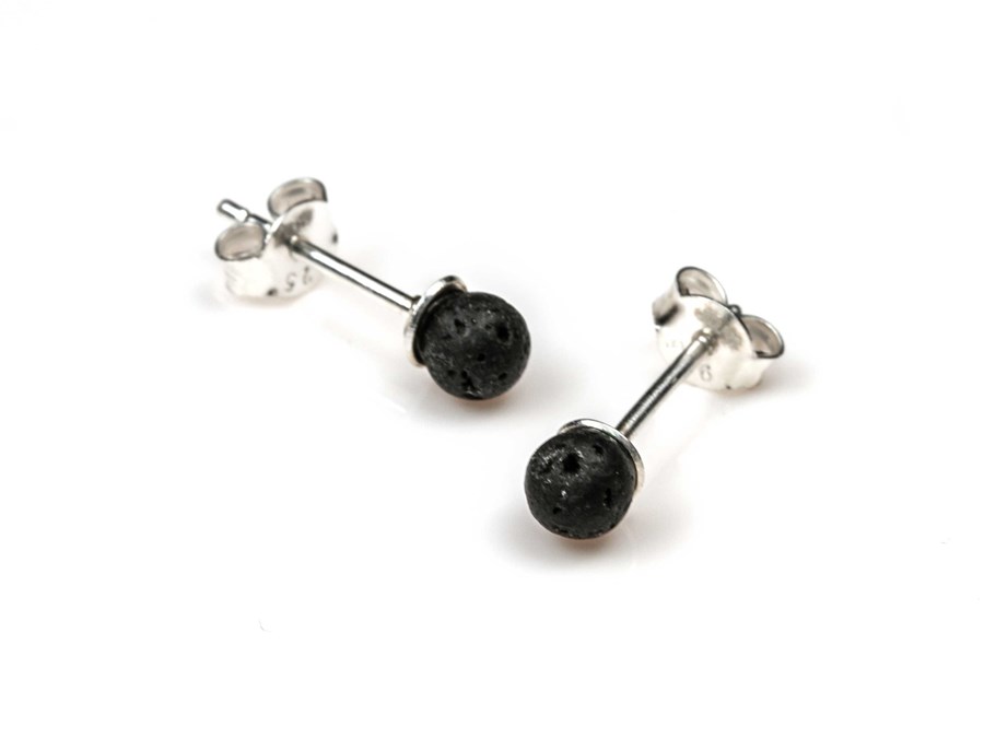 Bild von "Kugel". Lava. Ohrstecker. Silber 925 