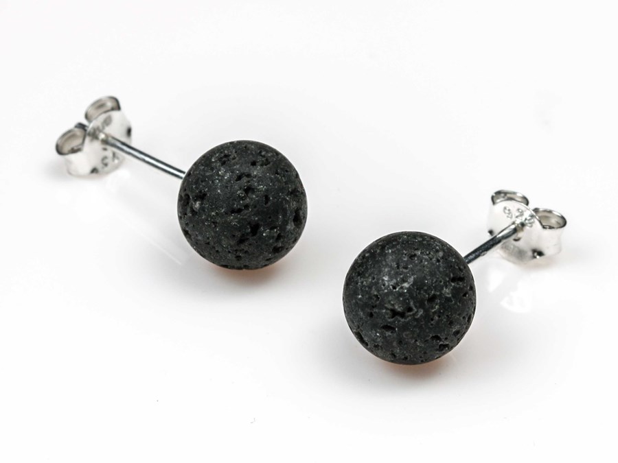 Bild von "Kugel". Lava. Ohrstecker. Silber 925