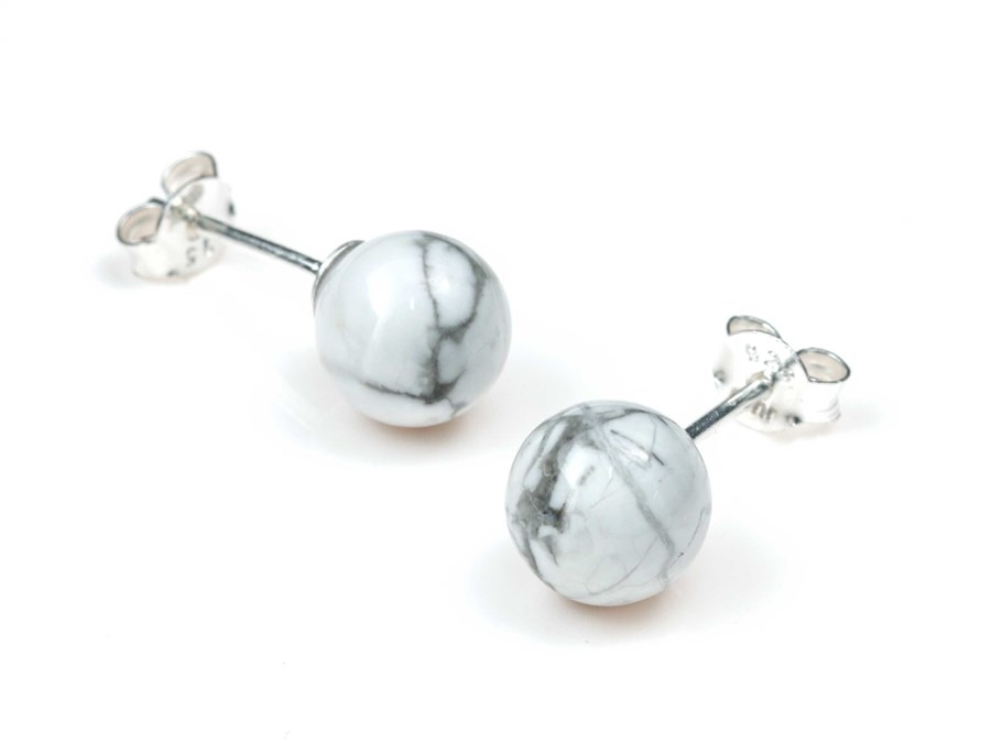 Bild von "Kugel". Magnesit. Ohrstecker. Silber 925